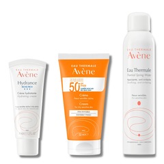 Avene, rutina za zaščito pred soncem za obraz (40 ml + 50 ml + 300 ml)