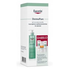 Eucerin DermoPURE, paket za nego kože nagnjene k aknam (400 ml + 7 ml + 5 ml + 5 ml) 