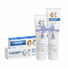 Curasept Biosmalto CAE Junior, paket za ustno higieno - zobna pasta in zobna pena (50 ml + 75 ml)