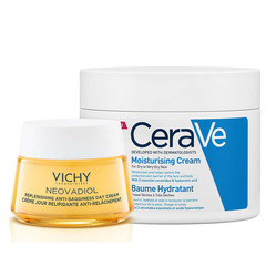 Vichy in Cerave, protokol za kožo po menopavzi - nega obraza in telesa (50 ml + 340 g)