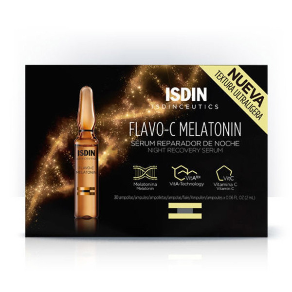 ISDIN Isdinceutics Flavo-C Melatonin, nočni obnovitveni serum - ampule (30 x 2 ml)