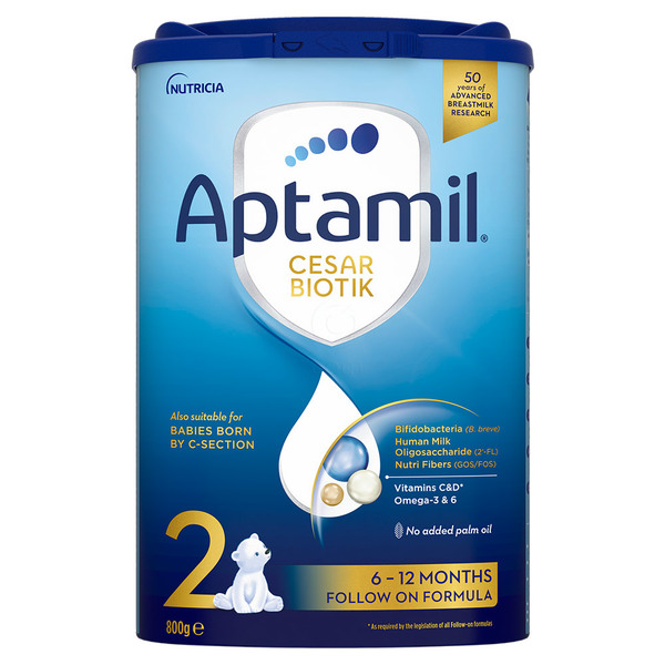 Aptamil 2 Cesar Biotik, nadaljevalno mleko za dojenčke po 6. mesecu (800 g)