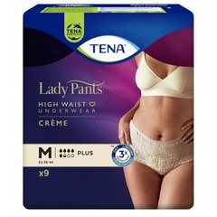 Tena Lady Pants Plus M, vpojne hlačke za inkontinenco z visokim pasom - bež (9 hlačk)