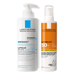 LRP Anthelios + Lipikar, rutina za zaščito in nego kože (400 ml + 200 ml)
