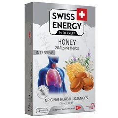 Swiss Energy Intensive, zeliščne pastile z 20-mi zelišči in medom (12 pastil)