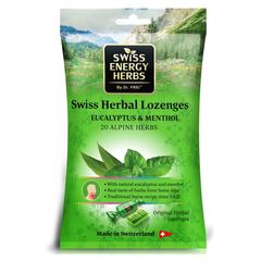 Swiss Energy Herbs, zeliščne pastile z 20-mi alpskimi zelišči, mentolom in evkaliptom (12 pastil)