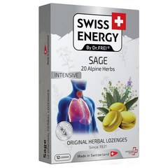 Swiss Energy Intensive, zeliščne pastile z 20-mi zelišči in žajbljem (12 pastil)