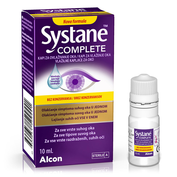 Systane Complete brez konzervansov, kapljice za oko (10 ml)