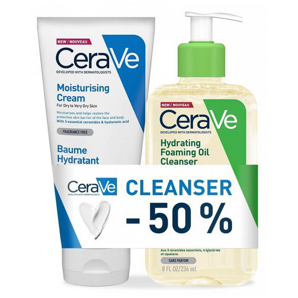 CeraVe, paket za nego suhe do zelo suhe kože obraza in telesa (177 ml + 236 ml)