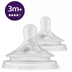 Avent Natural Response, cucelj silikonski za stekleničko 4 - hiter pretok 3+ mesecev (2 cuclja)