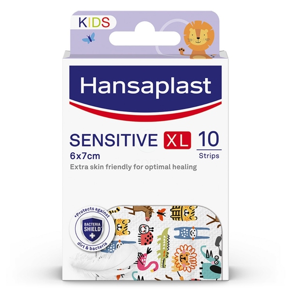 Hansaplast Sensitive Kids, obliži za otroke za večje rane (10 obližev)