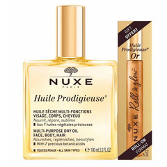 Nuxe Prodigieuse, darilni set - suho olje in OR roll&glow roll-on (100 ml + 8 ml)
