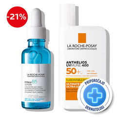 La Roche-Posay Anti-Age, protokol s hialuronsko kislino za obnovo in polnost kože - nega in zaščita pred soncem (30 ml + 50 ml)