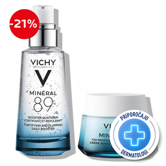 Vichy Mineral 89, protokol za intenzivno navlaženo in močnejšo kožo za vse tipe kože (2 x 50 ml)