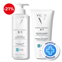 Vichy Purete Thermale, duo odstranjevalcev ličil za občutljivo kožo (400 ml + 200 ml)