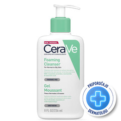 CeraVe, peneči čistilni gel za obraz za normalno do mastno kožo (236 ml)