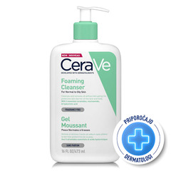 CeraVe, peneči čistilni gel za obraz za normalno do mastno kožo (473 ml)