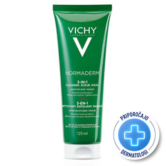 Vichy Normaderm, nega za čiščenje obraza 3v1 za občutljivo kožo nagnjeno k nepravilnostim (125 ml)