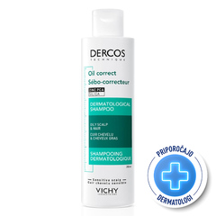Vichy Dercos Oil Correct, šampon za regulacijo mastnosti lasišča (200 ml)