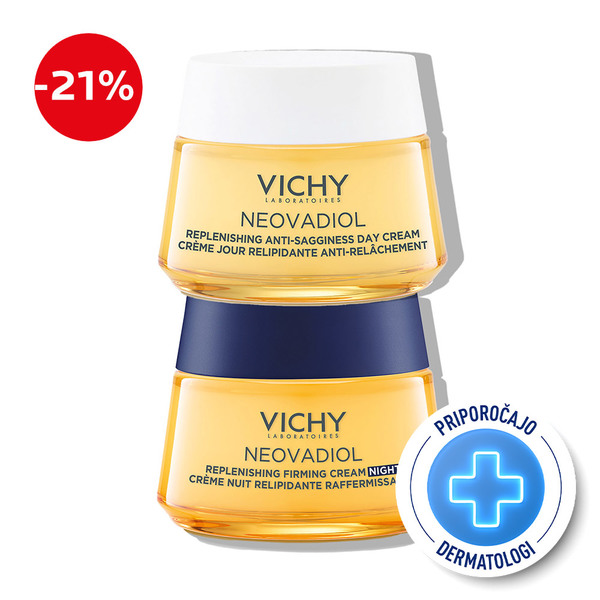 Vichy Neovadiol, protokol za čvrstost kože po menopavzi - dnevna in nočna krema (2 x 50 ml)