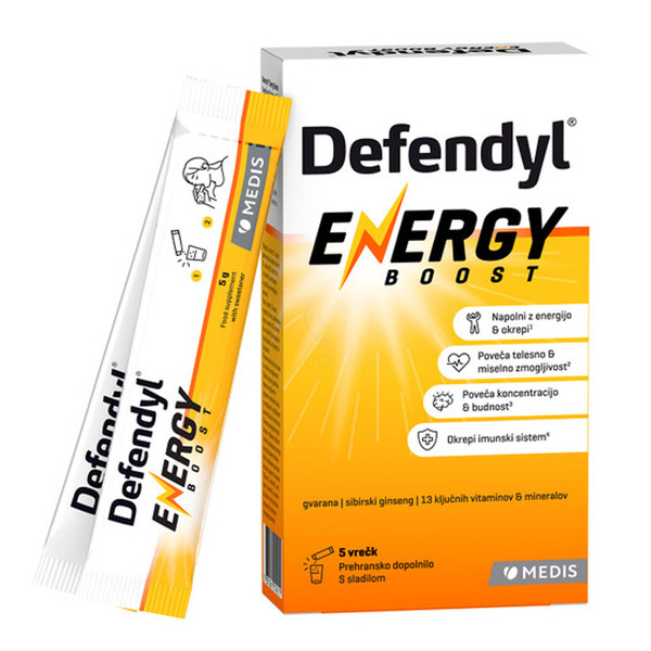 Defendyl Energy Boost, vrečke za pripravo napitka (5 vrečk)