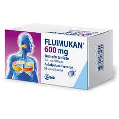 Fluimukan 600 mg, šumeče tablete (20 šumečih tablet)