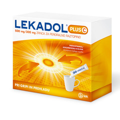 Lekadol Plus C 500 mg/300 mg, zrnca za peroralno raztopino (30 vrečic)