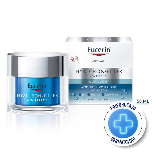 Eucerin Hyaluron-Filler, nočni vlažilni booster s trojnim učinkom (50 ml)