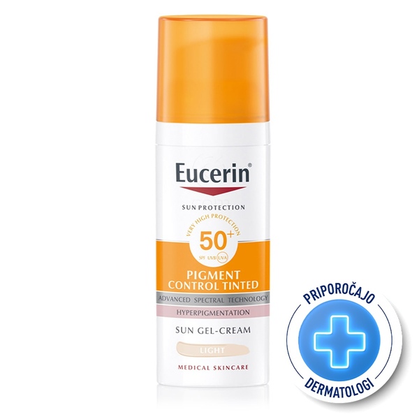 Eucerin Sun Pigment Control Tinted, obarvan fluid za zaščito pred soncem - light - ZF 50+ (50 ml) 