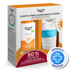 Eucerin Sun Allergy Protect, paket za zaščito pred soncem za kožo nagnjeno k alergijam - ZF50+ (150 ml + 200 ml)