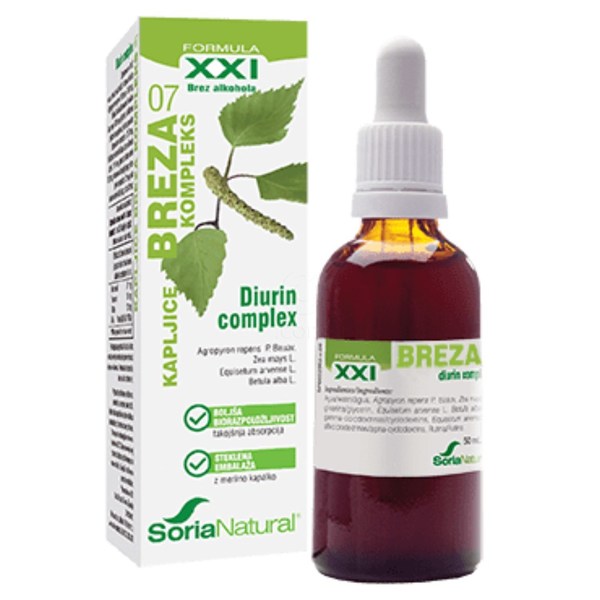 Soria Natural Breza kompleks XXI, brezalkoholne kapljice (50 ml)