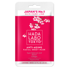 Hada Labo Tokyo Red, anti-age maska za obraz v robčku (1 maska)