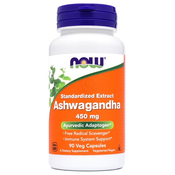 Ashwagandha NOW 450 mg, vegetarijanske kapsule (90 kapsul)