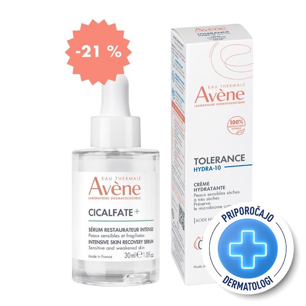 Avene, rutina za vlaženje občutljive kože (40 ml + 30 ml) 