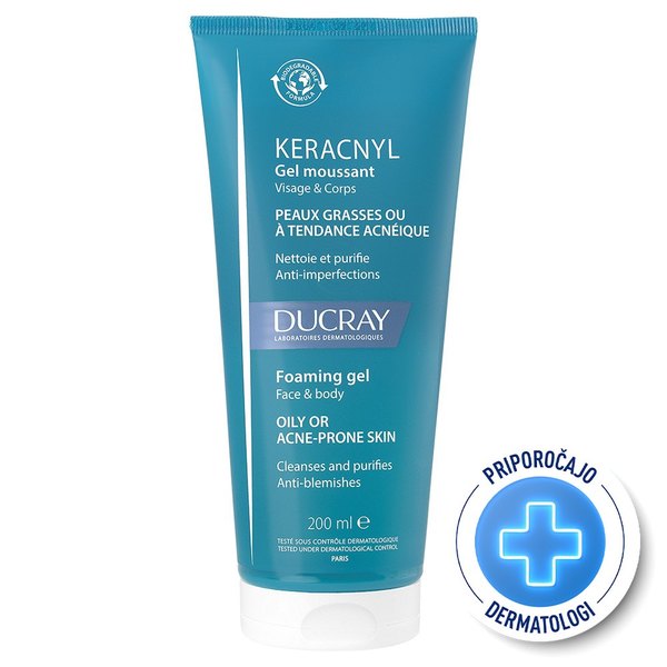 Ducray Keracnyl, peneči gel (200 ml)