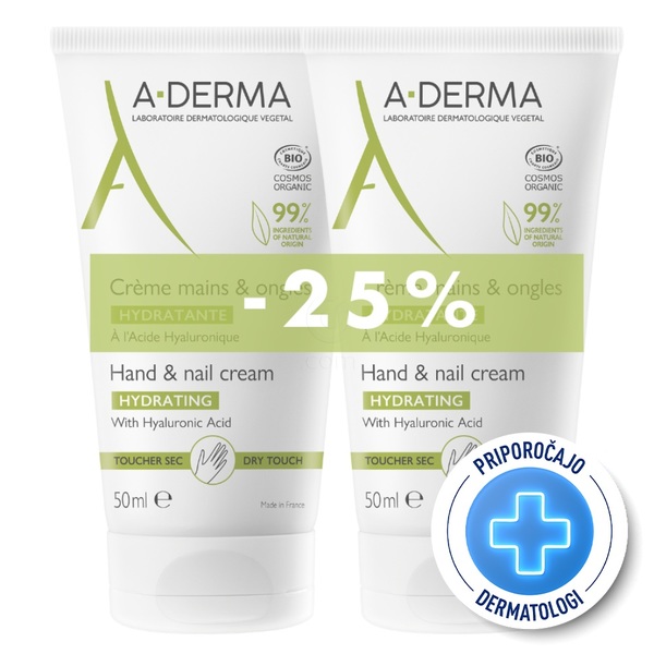 A-Derma, krema za roke - paket (2 x 50 ml)