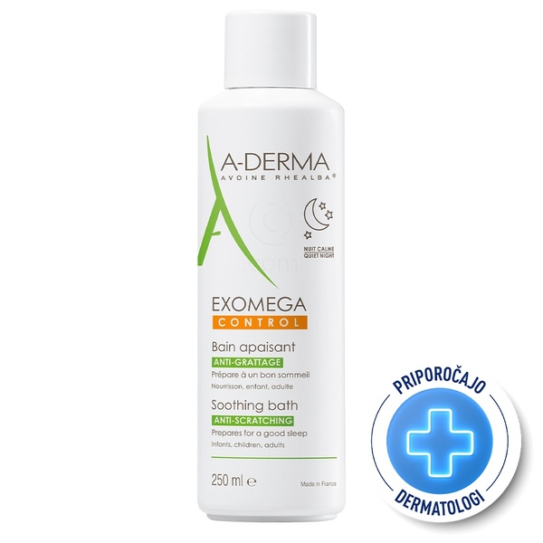 A-Derma Exomega Control, pomirjajoča kopel (250 ml) 