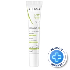 A-Derma Dermalibour+, obnavljajoči cica balzam za ustnice (15 ml) 