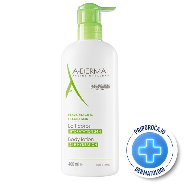 A-Derma, vlažilno mleko za telo (400 ml)