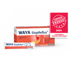 Waya StopReflux, tekoča peroralna suspenzija za lajšanje simptomov gastroezofagealnega refulksa - vrečke (14 vrečk)
