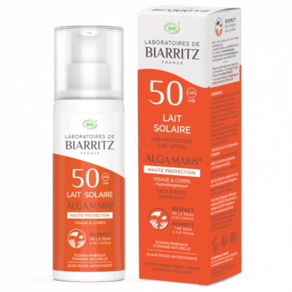 Biarritz BIO, mleko za sončenje - ZF50 (100 ml)