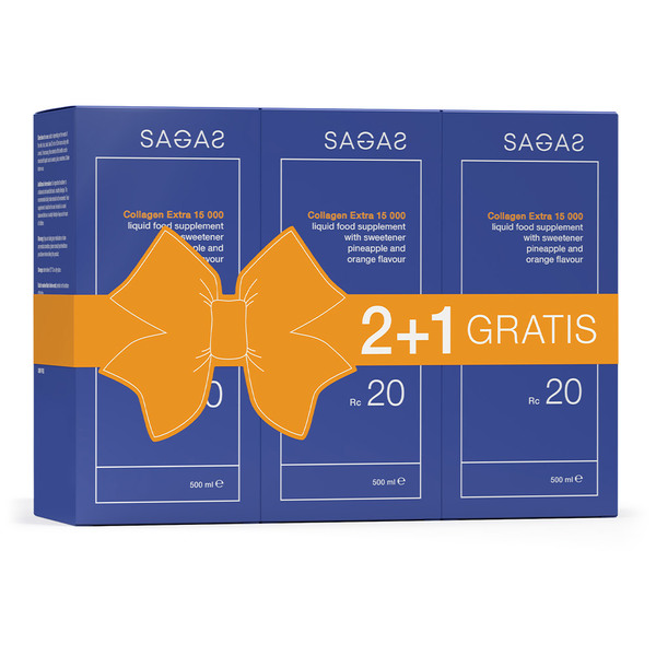 Sagas RC 20 Collagen Extra 15.000, tekočina - okus ananas in pomaranča (3 x 500 ml)