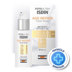 ISDIN Sun Fotoultra Age Repair Fusion Water, fluid za zaščito obraza pred soncem - ZF50 (50 ml)