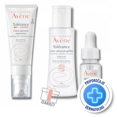 Avene Tolerance Control, paket za pomirjujočo nego kože - krema, losjon in serum (40 ml + 100 ml + 10 ml)