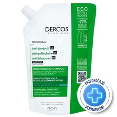 Vichy Dercos, šampon proti prhljaju za normalne in mastne lase - eko refill (500 ml)