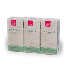 Jasmin, bombažni robčki (6 x 8 robčkov) 