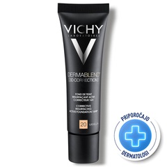 Vichy Dermablend 3D-20-Vanilla, korektivni puder za mastno kožo, nagnjeno k aknam (30 ml)