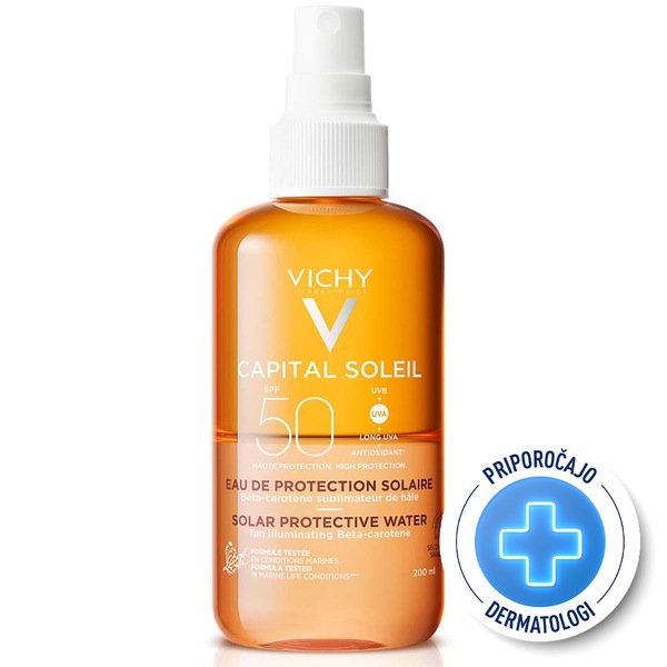 Vichy Capital Soleil, Bronz vodica za poudarjen videz zagorele polti - ZF50 (200 ml) 