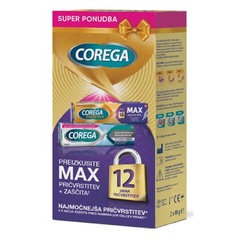 Corega, paket - pričvrstilna krema Max Hold+Seal in Extra Strong krema (2 x 40 g)