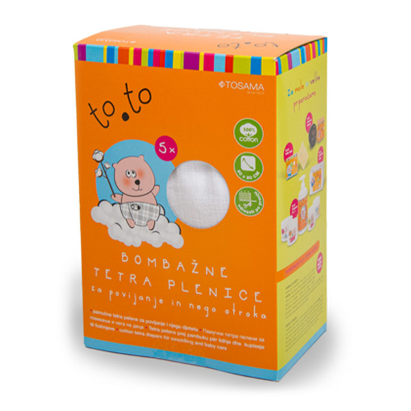 to.to., tetra bombažne plenice (5 plenic)